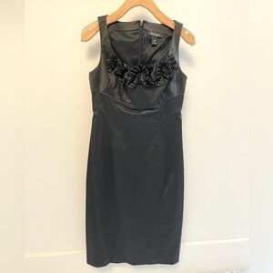 White House black market satin black sleeveless dress size 00